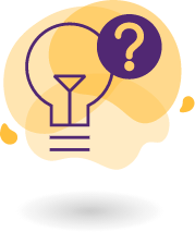 Light bulb icon with question mark  representing question and answer