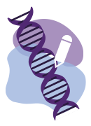 DNA strand with pencil icon representing gene editing