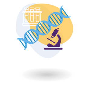 Microscope icon representing the discovery of gene therapy